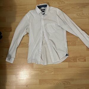 Express White Casual Button Down Shirt